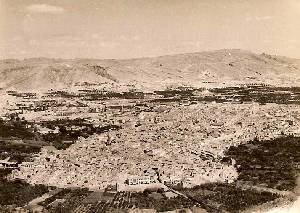 Vista de Cieza a principios del siglo XX [toros en Cieza]