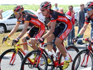 Luis Len Snchez y Valverde durante la disputa del Tour 2008