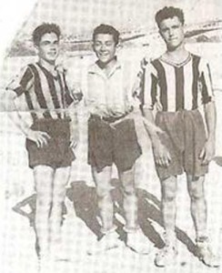 Tres jvenes jugadores de los aos 50