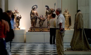 F. Salzillo. San Vicente Ferrer. 1775. 123 x 115 cm. Sagrada Familia. 1756-1766. 128 x 150 x 50 cm. San Luis Beltrn. 1755. 123 x 115 cm. Madera policromada y estofada