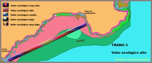 Figura 1. Mapa del tramo con su valoracin ecolgica