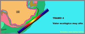 Figura 2. Mapa de cabo Cope con su valoracin ecolgica