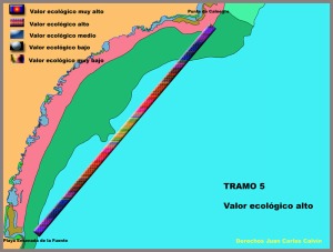 Figura 1. Mapa del tramo con su valoracin ecolgica