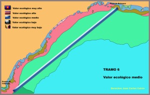 Figura 1. Mapa del tramo con su valoracin ecolgica