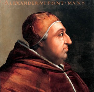 Rodrigo Borgia, Papa Alejandro VI y ex-obispo de la di�cesis de Cartagena (1482-92)