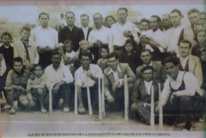 Equipo de bolos huertanos de La Albatala en los aos 40 