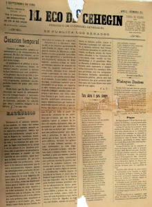 Peri�dico El Eco de Ceheg�n