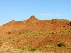 Panormica de las areniscas trisicas existentes al norte de la discordancia 