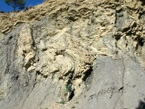 El talud del barranco del Mulo se observan numerosos paleodeslizamientos (slumping) 