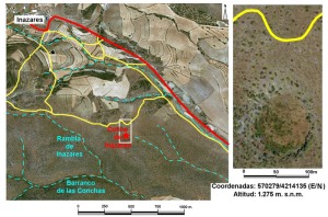 Figura 1. Situacin y vista area de la dolina de Inazares 