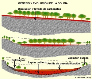 Figura 3. Gnesis de la dolina 