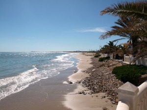 Inicio del municipio de San Pedro en la localidad de El Mojn. Vista de toda la costa, al fondo Isla Grosa a la izquierda en el Mediterrneo [San Pedro sub]