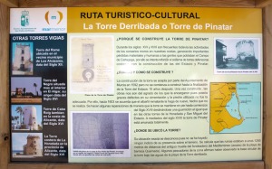 Cuadro explicativo en La Torre Derribada de las torres vigas ante incursiones pirticas de la zona del Mar Menor 