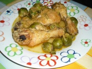 Pollo con coles de Bruselas 