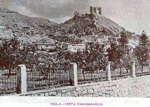 Vista de Mula desde la carretera de Pliego, en los aos 50.