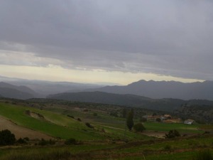 Un atardecer lluvioso en las Casicas del Portal.