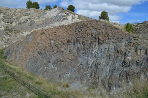 Restos del pitn volcnico que tapona el  chimenea volcnica del Cerro negro de Calasparra