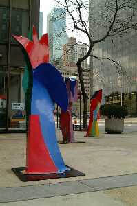 Esculturas del Quijote en el Parque de las Naciones de Nueva York 