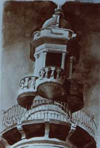 Acuarela del Consistorio de Caratagena 