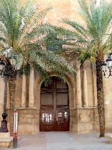 palms guarding church