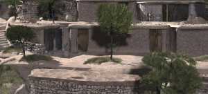 Recreaci�n de una explanada entre casas en La Bastida [La Bastida de Totana]