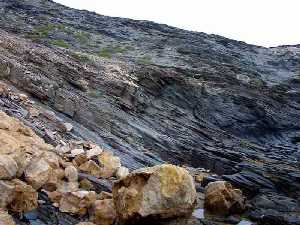 Esquistos grafitosos nevado-filbrides de Calblanque (Cartagena)