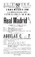 Cartel anunciador del partido entre el �guilas y el Real Madrid que se disput� en 1954