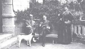 Fernando D�az de Mendoza y Mar�a Guerrero junto a Benito P�rez Gald�s