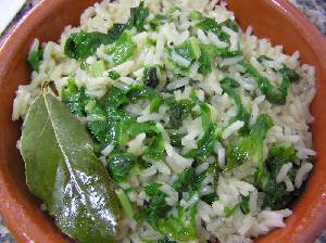 Arroz con Espinacas